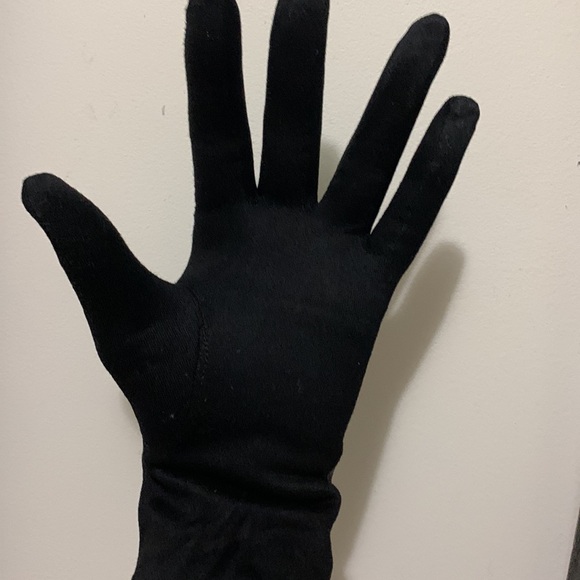 COPY - Vintage Leather Fabric Gloves. Black. Elegant 8.5 - Picture 2 of 6